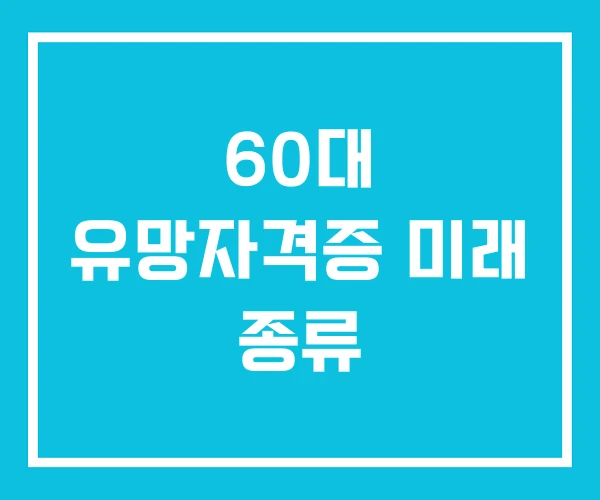 60대 유망자격증 미래 종류