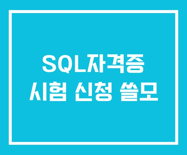 SQL자격증 시험 신청 쓸모 SQL자격증 시험 신청 쓸모