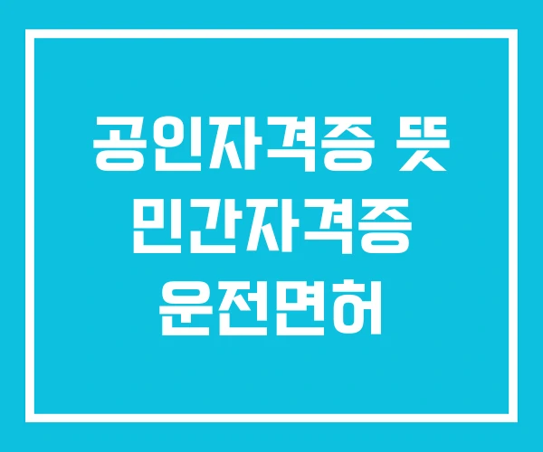 공인자격증 뜻 민간자격증 운전면허 공인자격증 뜻 민간자격증 운전면허