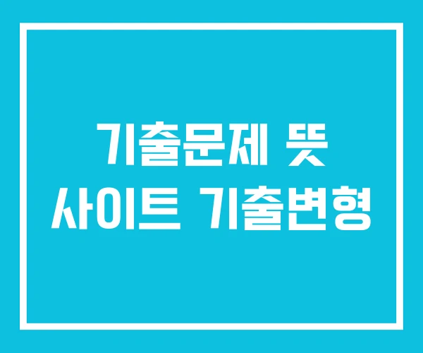 기출문제 뜻 사이트 기출변형