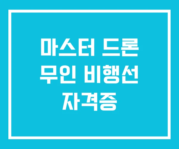 마스터 드론 무인 비행선 자격증