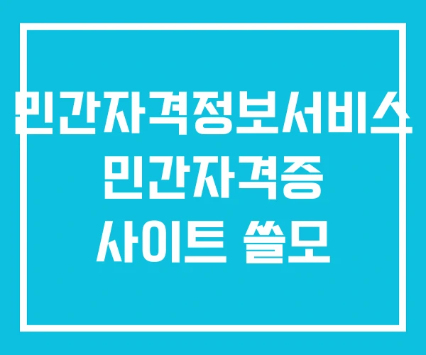 민간자격정보서비스 민간자격증 사이트 쓸모