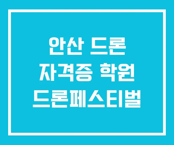 안산 드론 자격증 학원 드론페스티벌