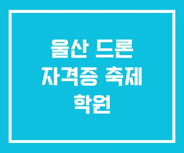 울산 드론 자격증 축제 학원