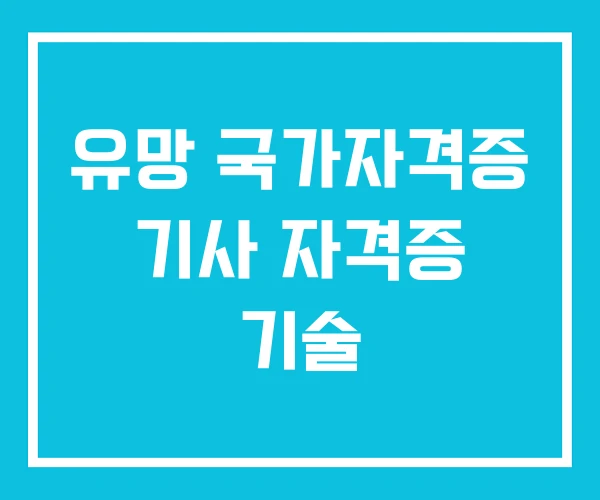 유망 국가자격증 기사 자격증 기술