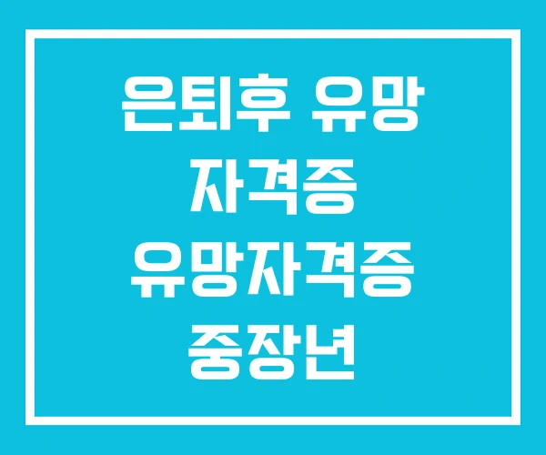 은퇴후 유망 자격증 유망자격증 중장년