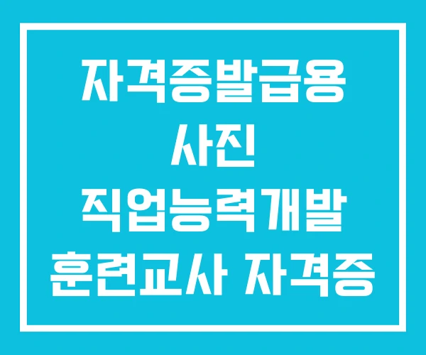 자격증발급용 사진 직업능력개발 훈련교사 자격증 발급신청 컴활 발급