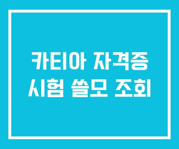 카티아 자격증 시험 쓸모 조회