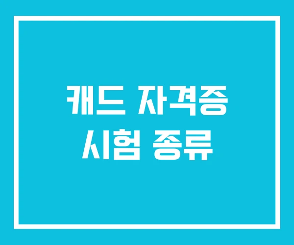 캐드 자격증 시험 종류
