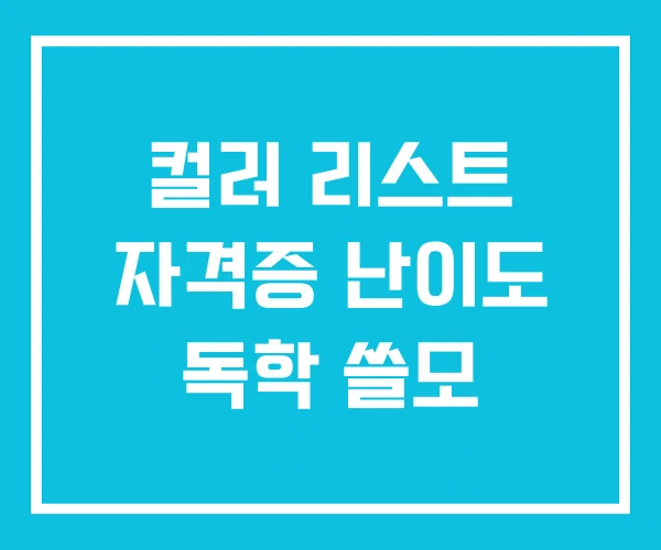 컬러 리스트 자격증 난이도 독학 쓸모
