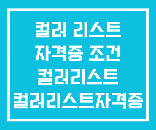 컬러 리스트 자격증 조건 컬러리스트 컬러리스트자격증