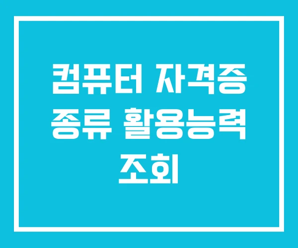 컴퓨터 자격증 종류 활용능력 조회