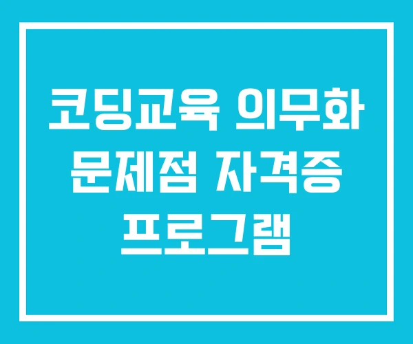 코딩교육 의무화 문제점 자격증 프로그램