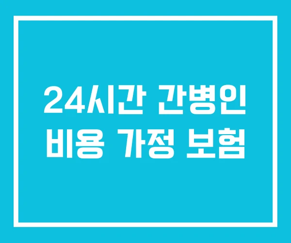 24시간 간병인 비용 가정 보험