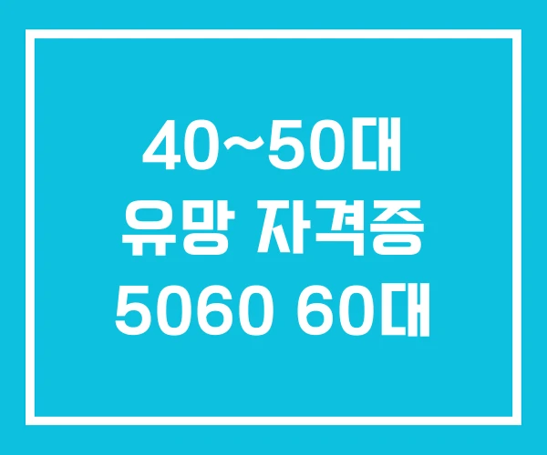 40~50대 유망 자격증 5060 60대