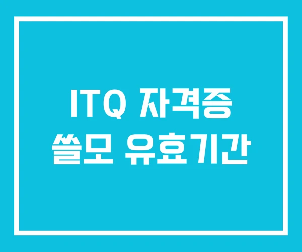 ITQ 자격증 쓸모 유효기간