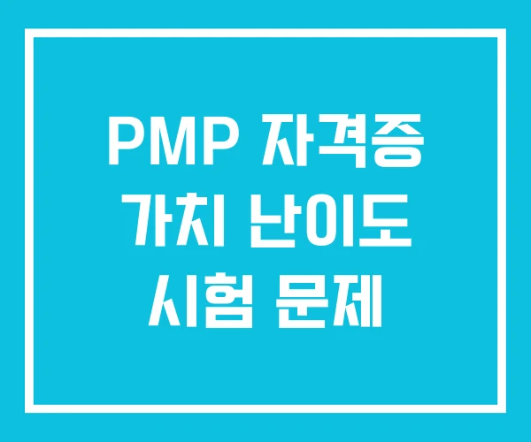 PMP 자격증 가치 난이도 시험 문제
