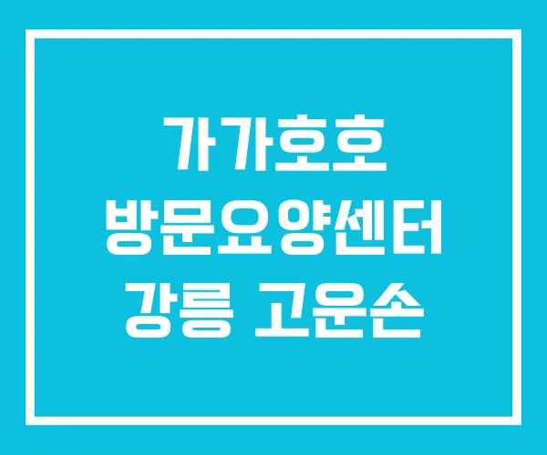 가가호호 방문요양센터 강릉 고운손