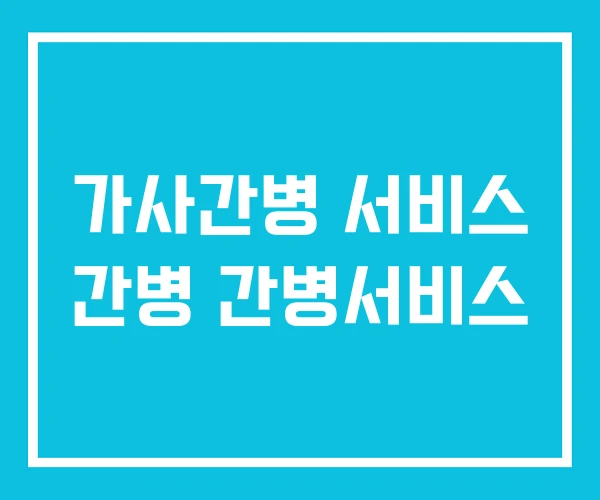 가사간병 서비스 간병 간병서비스