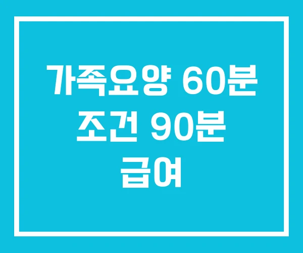 가족요양 60분 조건 90분 급여