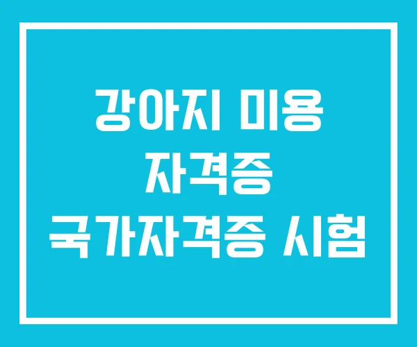 강아지 미용 자격증 국가자격증 시험