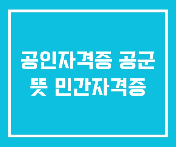 공인자격증 공군 뜻 민간자격증