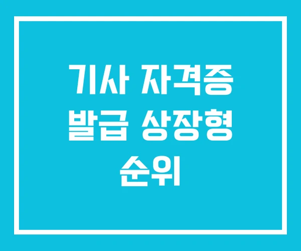 기사 자격증 발급 상장형 순위