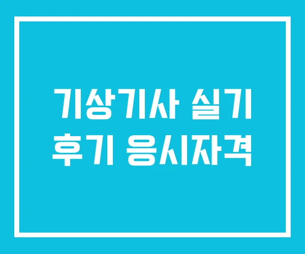 기상기사 실기 후기 응시자격
