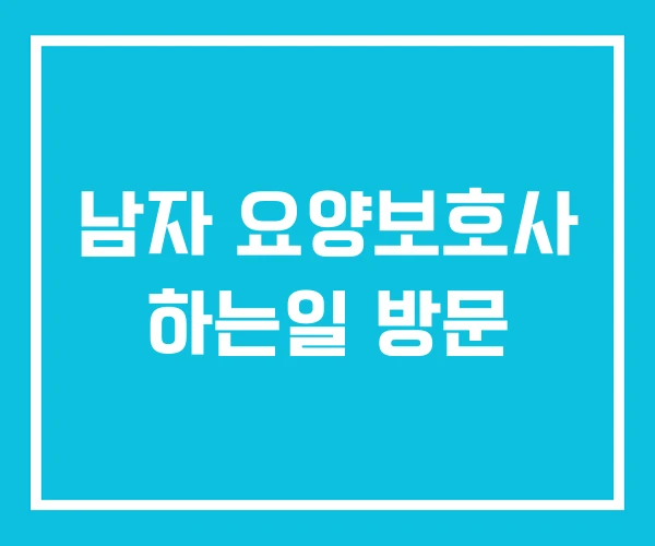 남자 요양보호사 하는일 방문