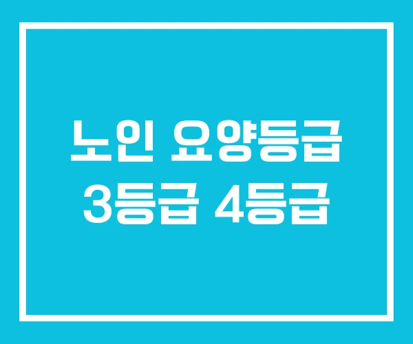 노인 요양등급 3등급 4등급