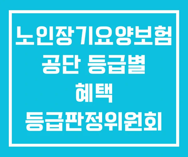 노인장기요양보험 공단 등급별 혜택 등급판정위원회