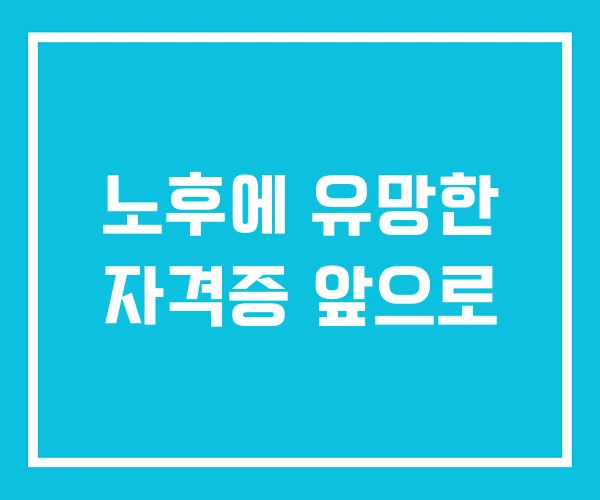 노후에 유망한 자격증 앞으로