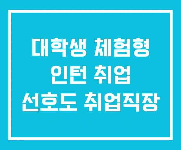 대학생 체험형 인턴 취업 선호도 취업직장