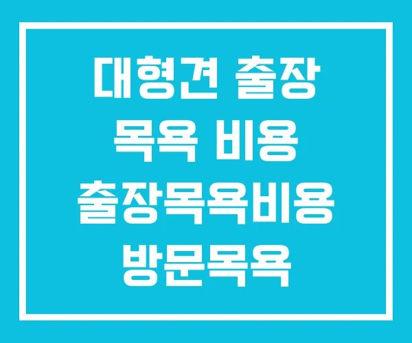 대형견 출장 목욕 비용 출장목욕비용 방문목욕