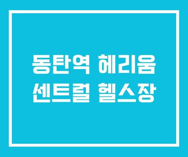 동탄역 헤리움 센트럴 헬스장