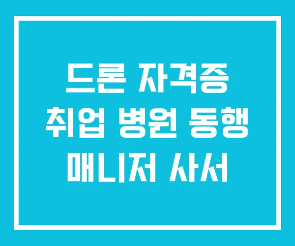 드론 자격증 취업 병원 동행 매니저 사서