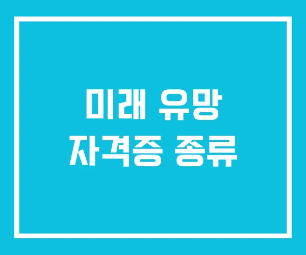 미래 유망 자격증 종류