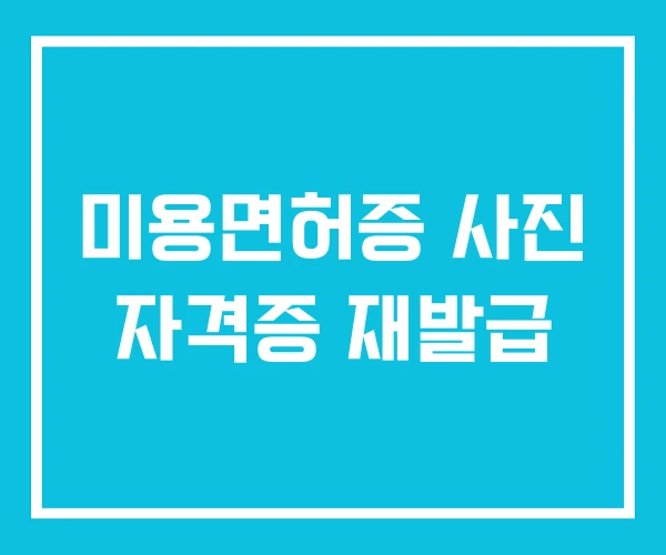 미용면허증 사진 자격증 재발급