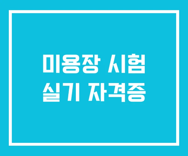 미용장 시험 실기 자격증