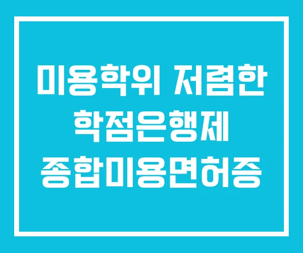 미용학위 저렴한 학점은행제 종합미용면허증