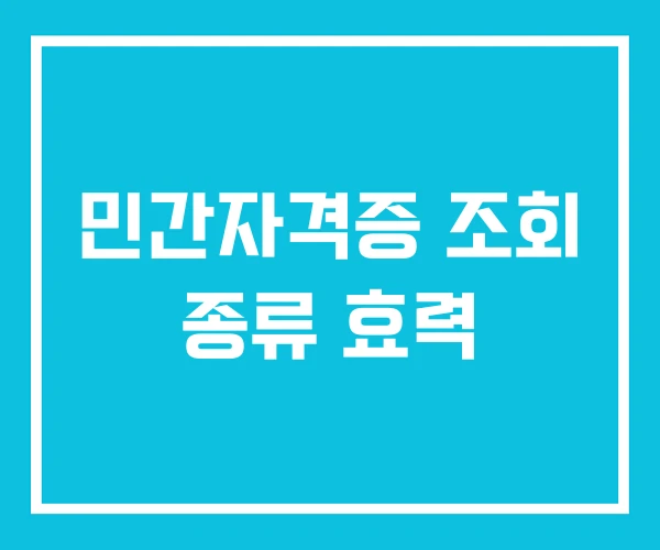 민간자격증 조회 종류 효력 민간자격증 조회 종류 효력