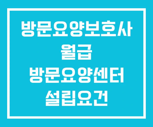방문요양보호사 월급 방문요양센터 설립요건 방문요양보호사 월급 방문요양센터 설립요건