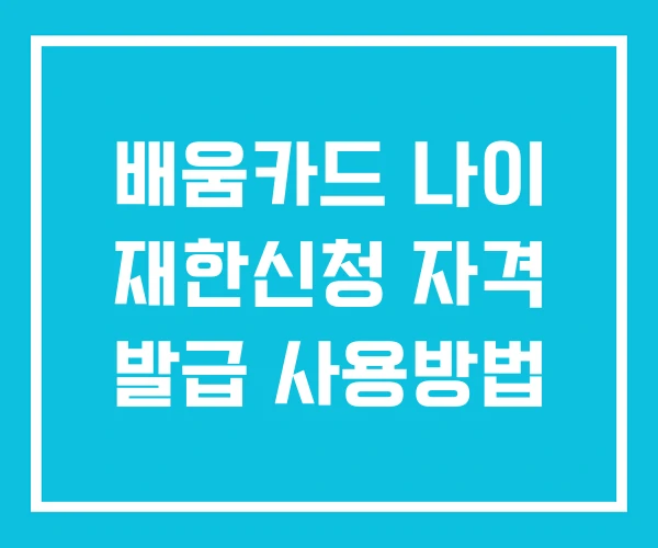 배움카드 나이 재한신청 자격 발급 사용방법 배움카드 나이 재한신청 자격 발급 사용방법