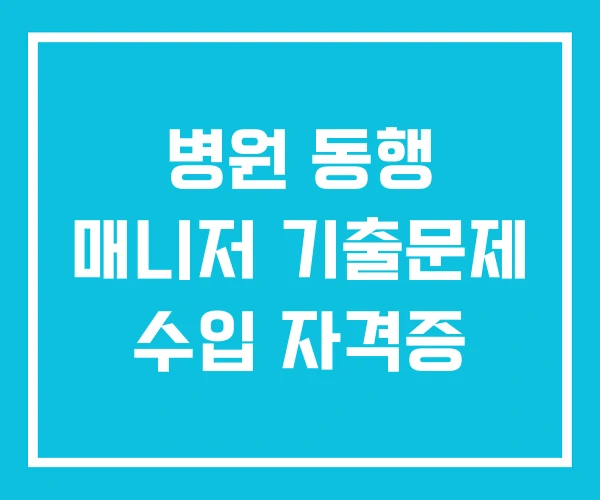 병원 동행 매니저 기출문제 수입 자격증
