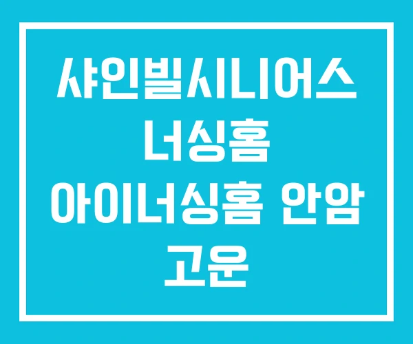 샤인빌시니어스 너싱홈 아이너싱홈 안암 고운