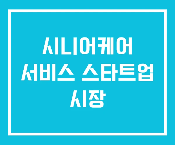 시니어케어 서비스 스타트업 시장 시니어케어 서비스 스타트업 시장