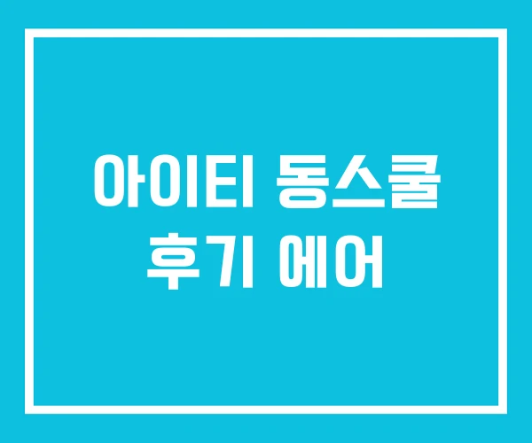 아이티 동스쿨 후기 에어