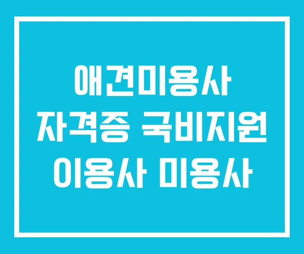 애견미용사 자격증 국비지원 이용사 미용사