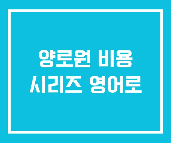 양로원 비용 시리즈 영어로