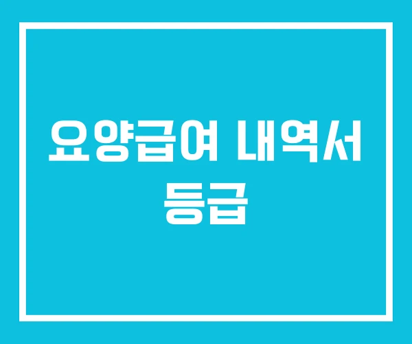 요양급여 내역서 등급